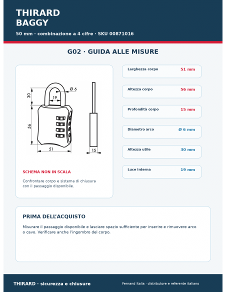 Lucchetto BAGGY: guida alle misure – THIRARD