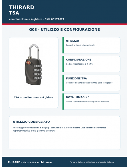 Lucchetto TSA: utilizzo e configurazione – THIRARD