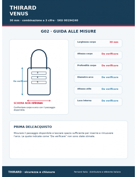 Lucchetto VENUS: guida alle misure – THIRARD