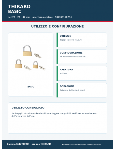 Lucchetto BASIC: utilizzo e configurazione – THIRARD