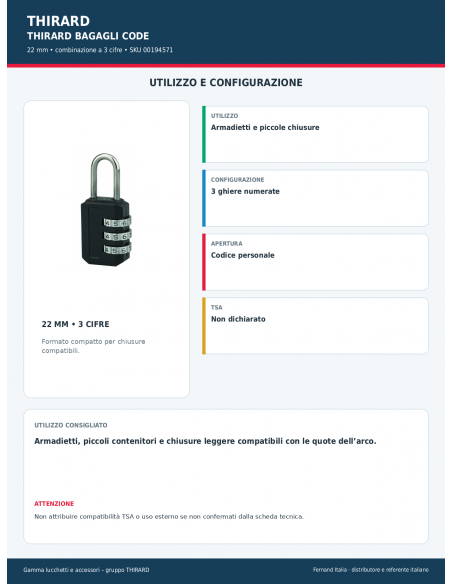 22 mm • 3 cifre: utilizzo e configurazione – THIRARD