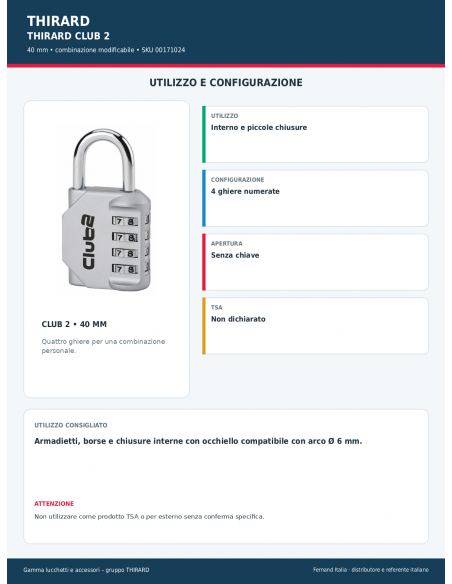 CLUB 2 • 40 MM: utilizzo e configurazione – THIRARD