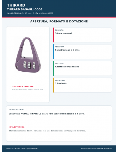 NOMAD TRIANGLE: apertura e dotazione – THIRARD