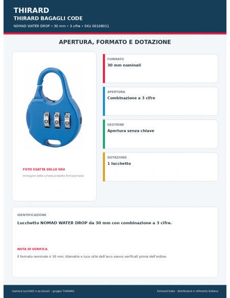 NOMAD WATER DROP: apertura e dotazione – THIRARD
