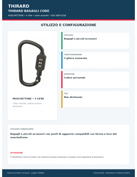 MOSCHETTONE SP ASSORTITO: utilizzo e configurazione – THIRARD