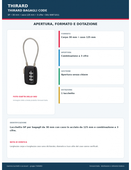 SP CAVO 125: apertura e dotazione – THIRARD