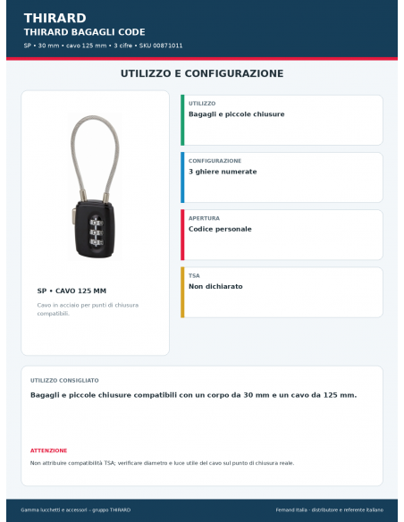 SP CAVO 125: utilizzo e configurazione – THIRARD