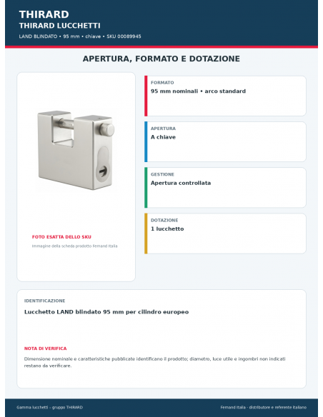 LAND BLINDATO: apertura e dotazione – THIRARD