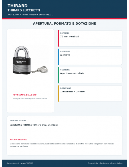 PROTECTOR: apertura e dotazione – THIRARD