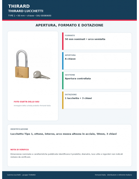 TYPE 1: apertura e dotazione – THIRARD