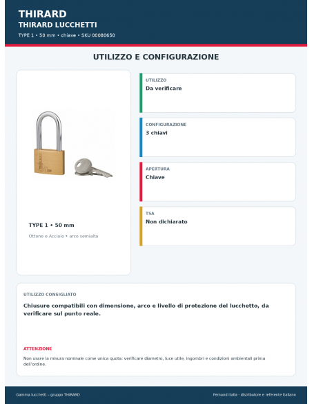 TYPE 1: utilizzo e configurazione – THIRARD