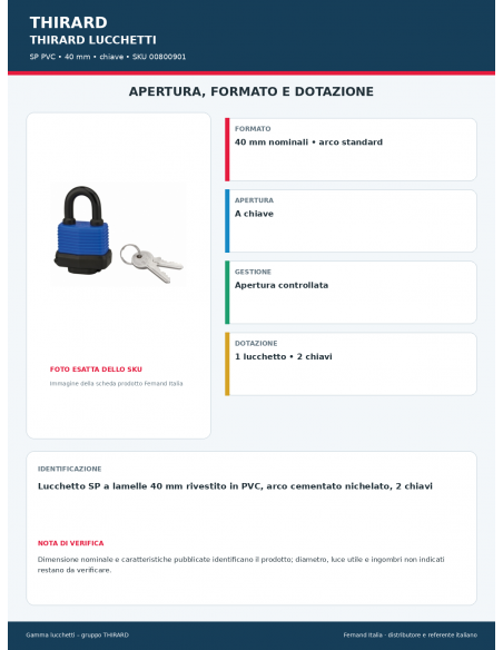 SP PVC: apertura e dotazione – THIRARD