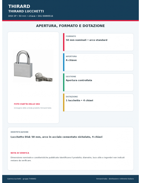 DISK SP: apertura e dotazione – THIRARD