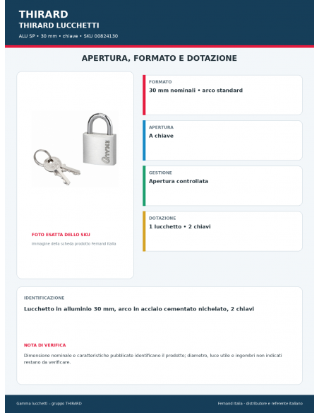 ALU SP: apertura e dotazione – THIRARD