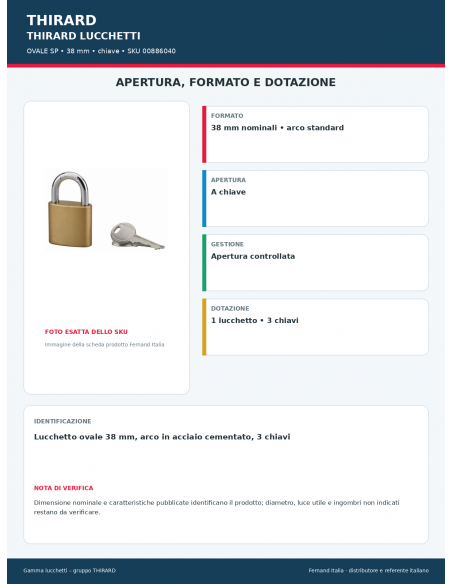OVALE SP: apertura e dotazione – THIRARD