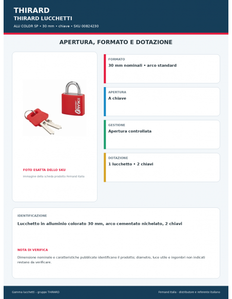 ALU COLOR SP: apertura e dotazione – THIRARD