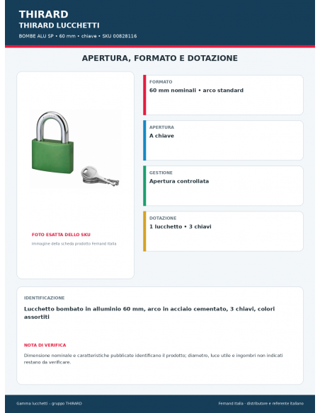 BOMBE ALU SP: apertura e dotazione – THIRARD