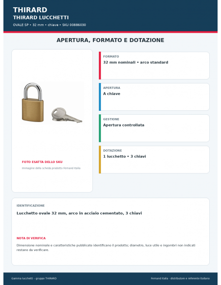OVALE SP: apertura e dotazione – THIRARD