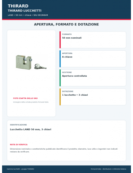 LAND: apertura e dotazione – THIRARD