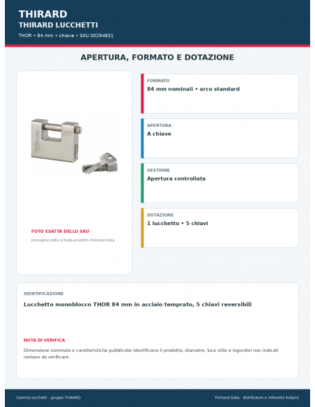THOR: apertura e dotazione – THIRARD