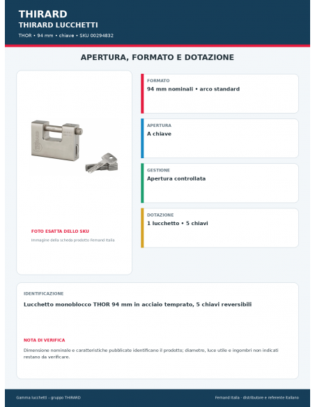 THOR: apertura e dotazione – THIRARD