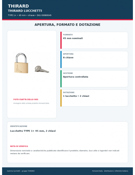 TYPE 1+: apertura e dotazione – THIRARD