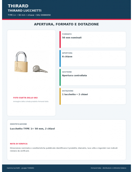TYPE 1+: apertura e dotazione – THIRARD