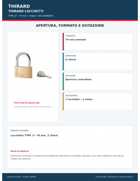 TYPE 1+: apertura e dotazione – THIRARD