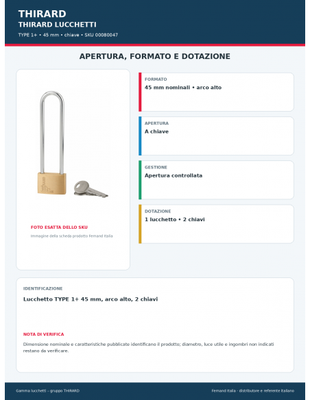 TYPE 1+: apertura e dotazione – THIRARD