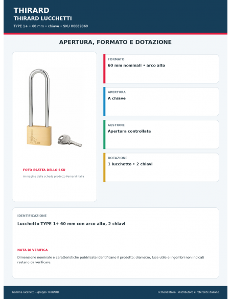TYPE 1+: apertura e dotazione – THIRARD