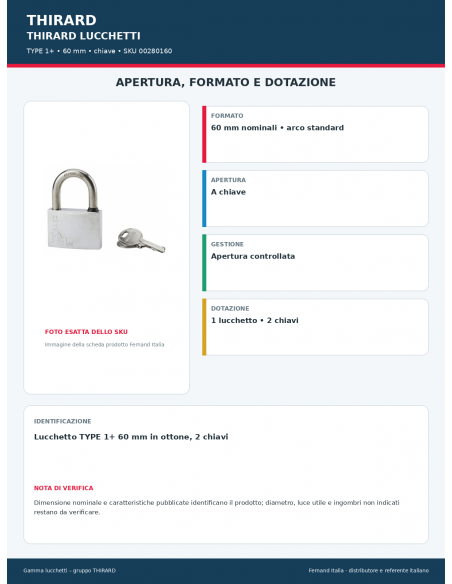 TYPE 1+: apertura e dotazione – THIRARD