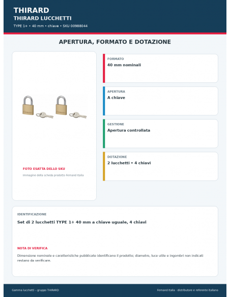 TYPE 1+: apertura e dotazione – THIRARD