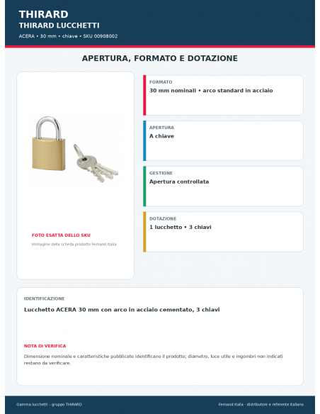 ACERA: apertura e dotazione – THIRARD