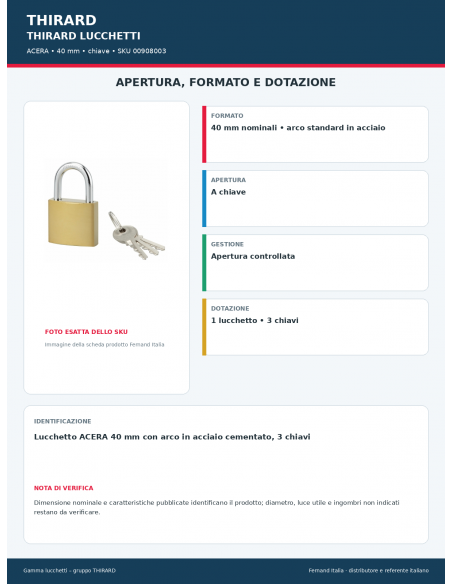 ACERA: apertura e dotazione – THIRARD