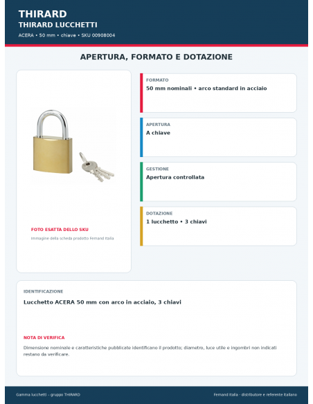 ACERA: apertura e dotazione – THIRARD