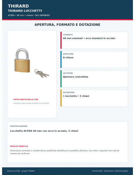 ACERA: apertura e dotazione – THIRARD
