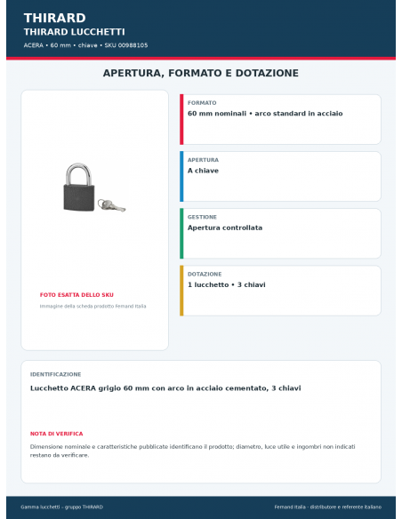 ACERA: apertura e dotazione – THIRARD