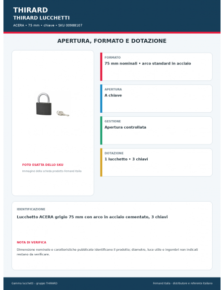 ACERA: apertura e dotazione – THIRARD