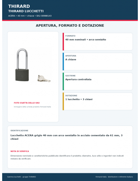 ACERA: apertura e dotazione – THIRARD