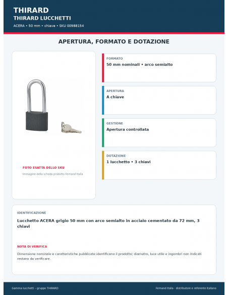ACERA: apertura e dotazione – THIRARD