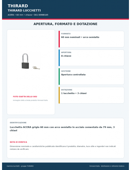 ACERA: apertura e dotazione – THIRARD