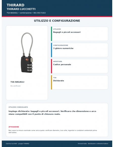 TSA BAGAGLI: utilizzo e configurazione – THIRARD