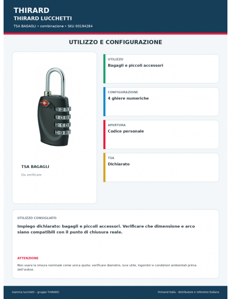 TSA BAGAGLI: utilizzo e configurazione – THIRARD