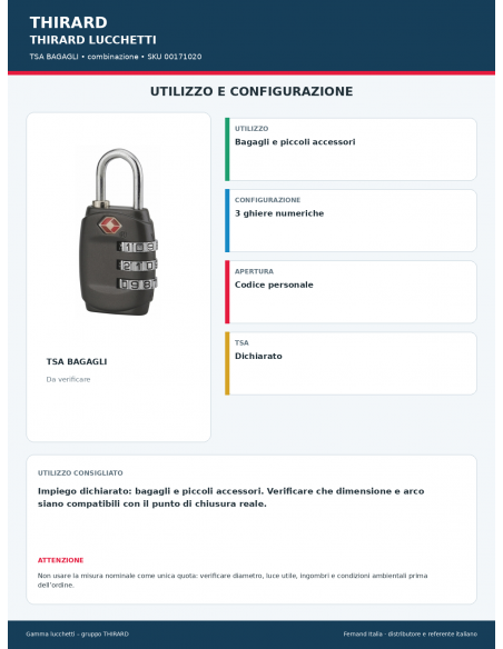 TSA BAGAGLI: utilizzo e configurazione – THIRARD