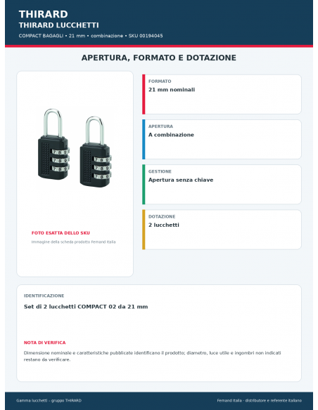 COMPACT BAGAGLI: apertura e dotazione – THIRARD