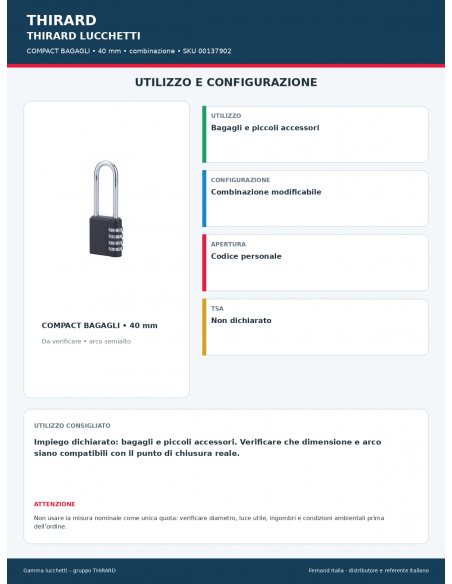 COMPACT BAGAGLI: utilizzo e configurazione – THIRARD