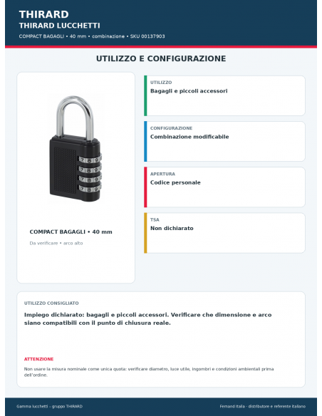COMPACT BAGAGLI: utilizzo e configurazione – THIRARD