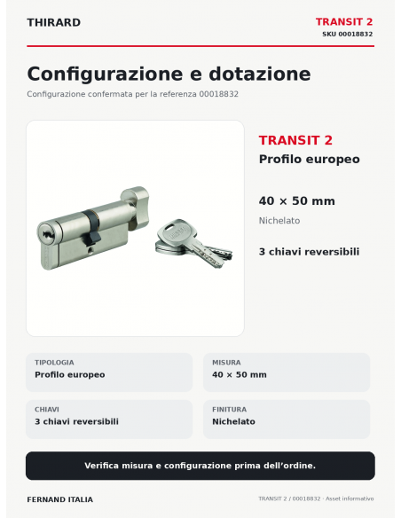 TRANSIT 2: configurazione e dotazione – THIRARD