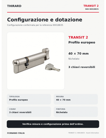 TRANSIT 2: configurazione e dotazione – THIRARD