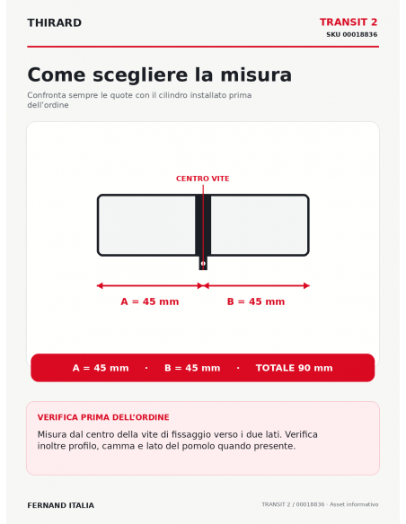 TRANSIT 2: come scegliere la misura 45 × 45 mm – THIRARD